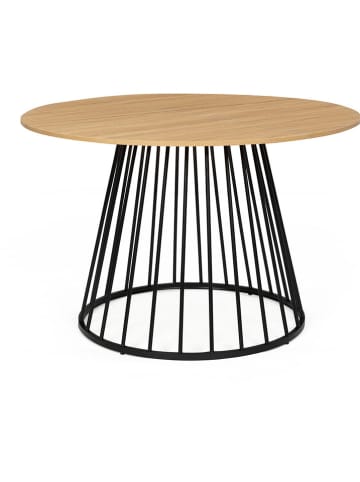 IDOMYA Essentials Eetkamertafel "Adelle" lichtbruin/zwart - (H)75 x Ø 110 cm