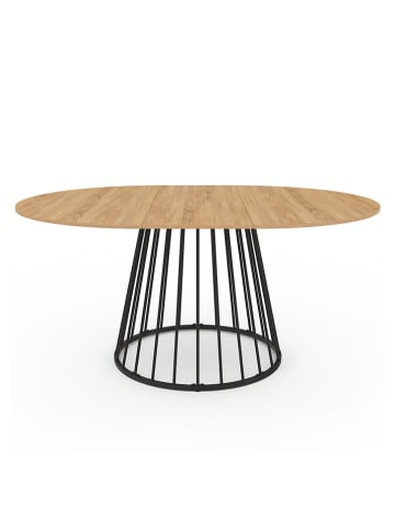 IDOMYA Essentials Esstisch "Adelle" in Hellbraun/ Schwarz - (B)150 x (H)75 x (T)110 cm