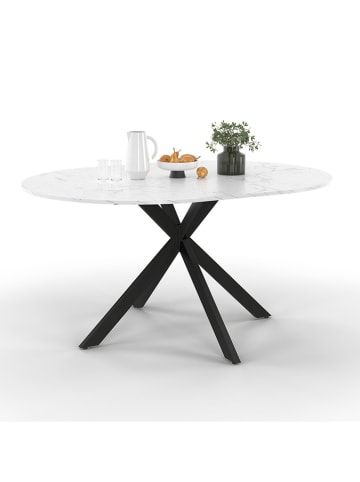 IDOMYA Factory Uittrekttafel "Soline" grijs - (H)76 x Ø 110 cm