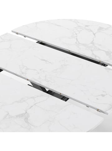 IDOMYA Factory Ausziehtisch "Soline" in Grau - (H)76 x Ø 110 cm