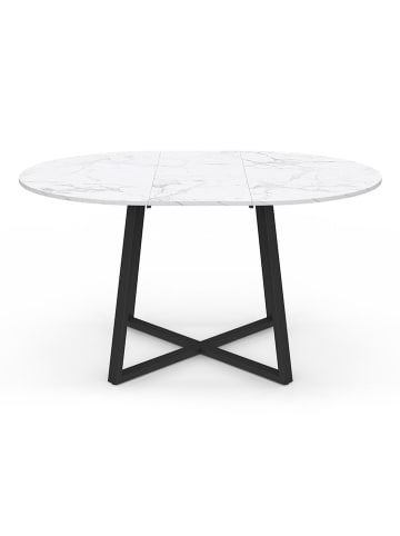IDOMYA Factory Eetkamertafel "Sana" wit/zwart - (B)150 x (H)75 x (D)110 cm