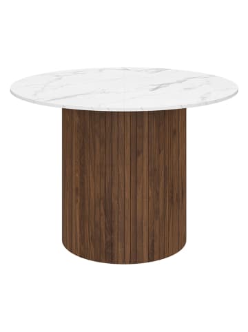 IDOMYA Factory Esstisch ''Alvar'' in Braun/ Weiß - (H)75 x Ø 110 cm