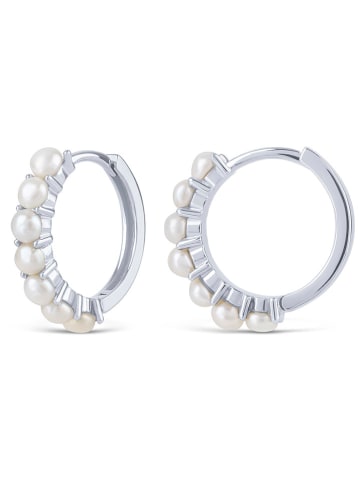 Ania Kruk Srebrne kolczyki-kreole z perłami