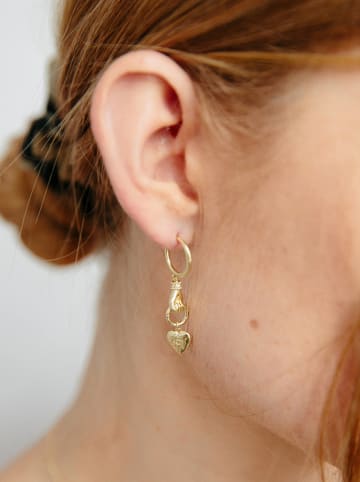 Ania Kruk Pozłacane kolczyki-półkreole z cyrkoniami