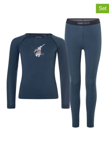 super.natural 2-delige functionele ondergoedset "Tundra175" donkerblauw