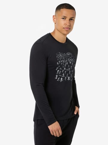 super.natural Funktionslongsleeve "Free Ski Tickets" in Schwarz