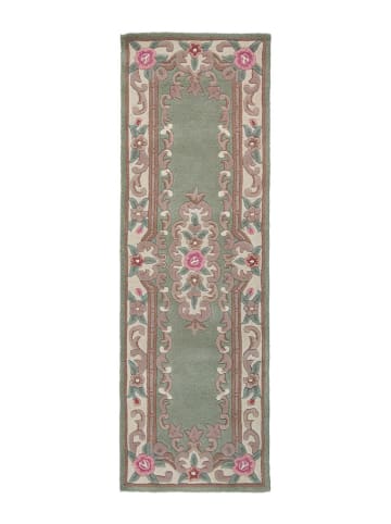 Flair Rugs Wollen loper groen/meerkleurig