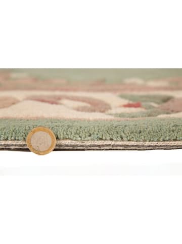 Flair Rugs Woll-Läufer in Grün/ Bunt