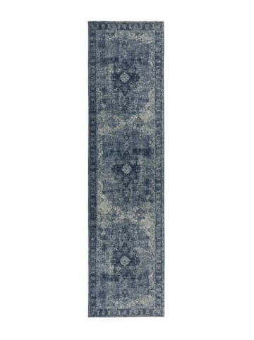 Flair Rugs Laagpolige loper "Antique" blauw
