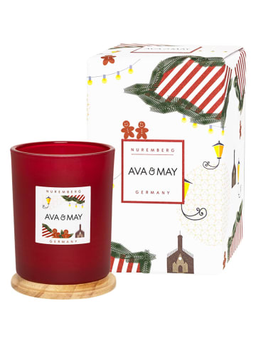 AVA & MAY Duftkerze "Nuremberg" in Rot - 180 g