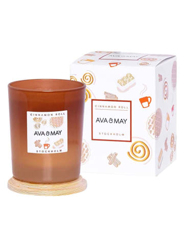 AVA & MAY Duftkerze "Cinnamon Roll" in Braun - 180 g