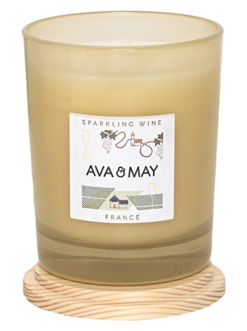 AVA & MAY Duftkerze "Sparkling Wine" in Hellgrün - 180 g