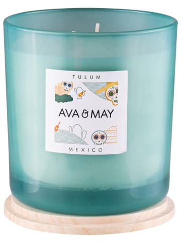 AVA & MAY Duftkerze "Tulum" in Türkis - 500 g