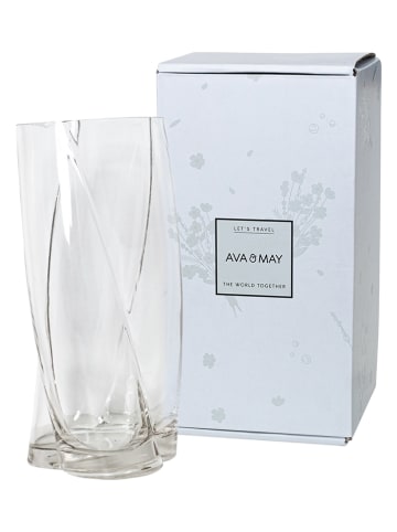 AVA & MAY Vase in Transparent - (H)23,5 cm - Ø 10,5 cm