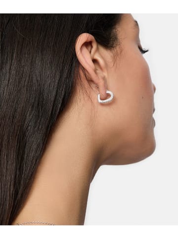 Tamaris Silber-Halbcreolen mit Edelsteinen