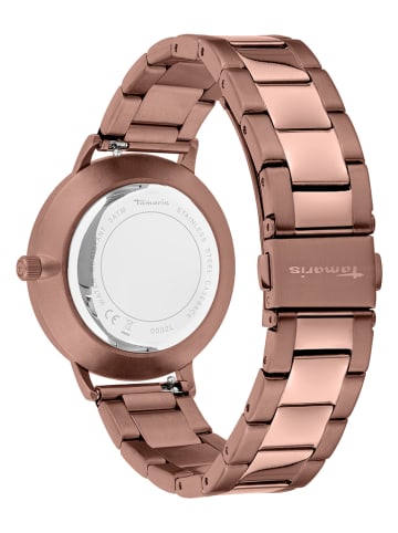 Tamaris Quarzuhr in Braun-Roségold
