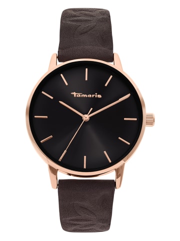 Tamaris Quarzuhr in Dunkelbraun/ Roségold