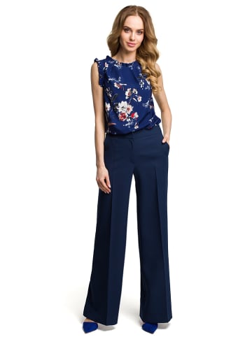 made of emotion Spodnie w kolorze granatowym