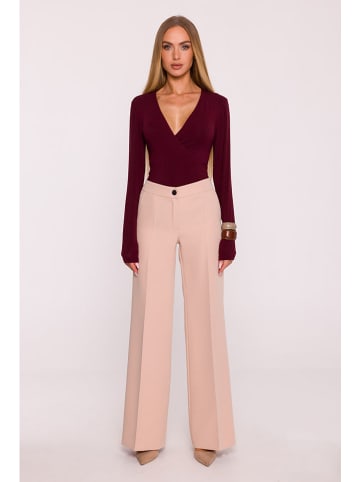 made of emotion Spodnie w kolorze beżowym