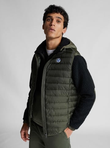North Sails Doorgestikte bodywarmer donkergroen