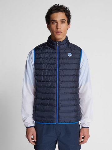 North Sails Doorgestikte bodywarmer donkerblauw