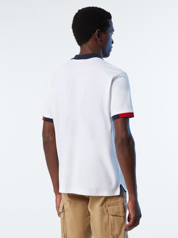 North Sails Poloshirt wit/donkerblauw