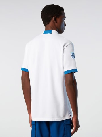 North Sails Poloshirt wit/blauw