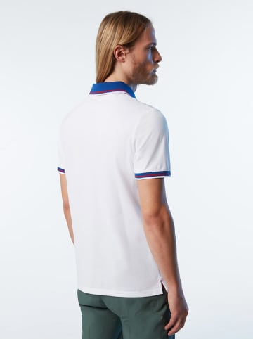 North Sails Koszulka polo w kolorze biało-niebieskim
