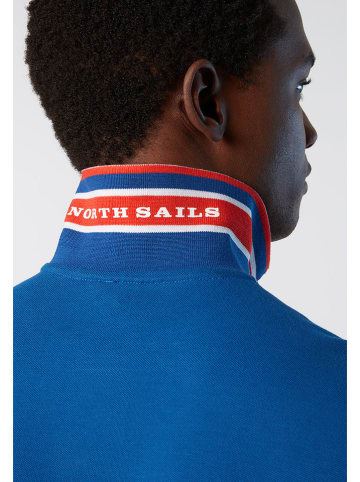 North Sails Poloshirt in Blau/ Orange