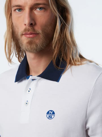 North Sails Koszulka polo w kolorze biało-granatowym