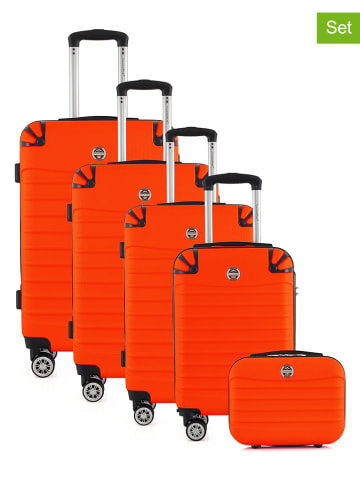 Canadian Peak 5-delige hardcase-trolleyset "Shokeak" oranje