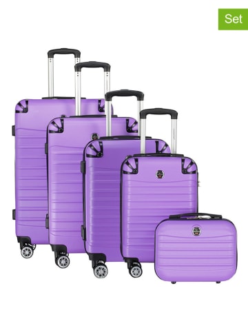 Canadian Peak 5tlg. Hardcase-Trolleyset "Shockeak" in Lila