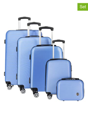 Canadian Peak 5-delige hardcase-trolleyset "Solomuneak" lichtblauw