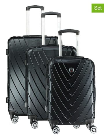 Canadian Peak 3tlg. Hardcase-Trolleyset "Salamanqueak" in Schwarz