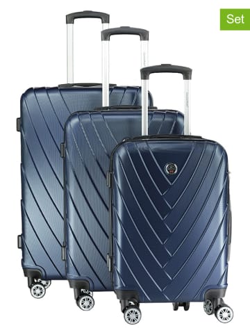 Canadian Peak 3tlg. Hardcase-Trolleyset "Salamanqueak" in Dunkelblau