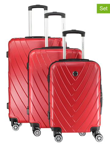 Canadian Peak 3-delige hardcase-trolleyset "Salamanqueak" rood