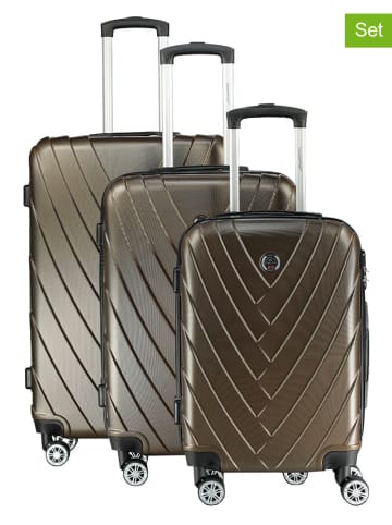 Canadian Peak 3-delige hardcase-trolleyset "Salamanqueak" bruin