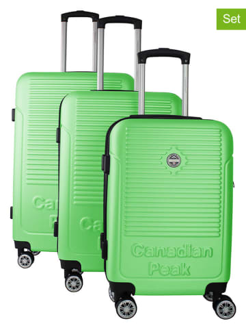 Canadian Peak 3tlg. Hardcase-Trolleyset "Santiagoeak" in Grün