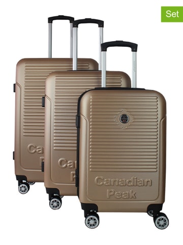 Canadian Peak 3-delige hardcase-trolleyset "Santiegoeak" kaki