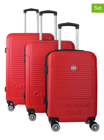 Canadian Peak 3-delige hardcase-trolleyset "Santiegoeak" rood