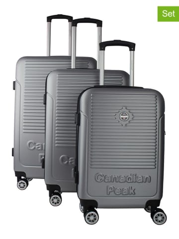 Canadian Peak 3-delige hardcase-trolleyset "Santiegoeak" grijs