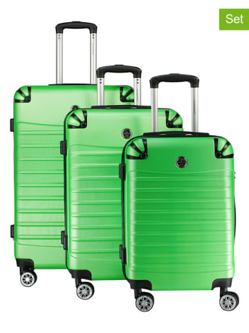 Canadian Peak 3tlg. Hardcase-Trolleyset "Shockeak" in Grün
