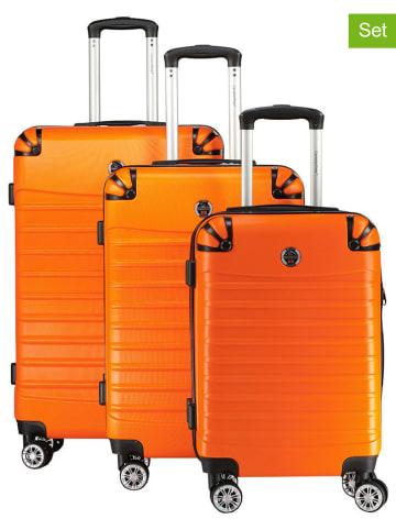 Canadian Peak 3-delige hardcase-trolleyset "Shockeak" oranje