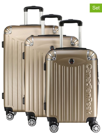 Canadian Peak 3-delige hardcase-trolleyset "Softlesseak" goudkleurig