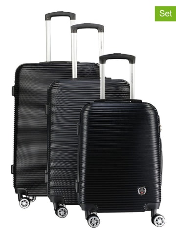 Canadian Peak 3-delige hardcase-trolleyset "Solomuneak" zwart