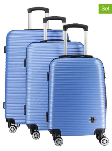 Canadian Peak 3-delige hardcase-trolleyset "Solomuneak" blauw
