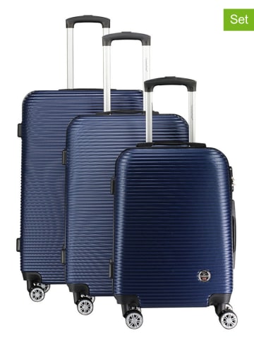 Canadian Peak 3tlg. Hardcase-Trolleyset "Solomuneak" in Dunkelblau