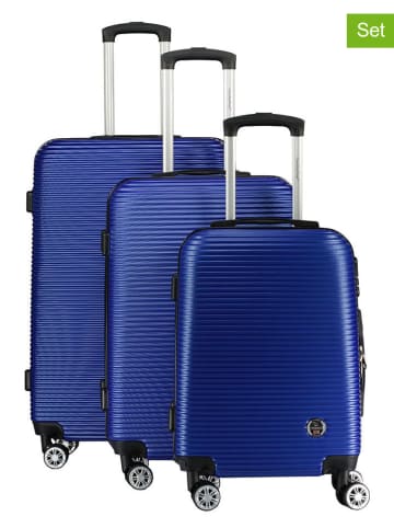 Canadian Peak 3tlg. Hardcase-Trolleyset "Solomuneak" in Blau