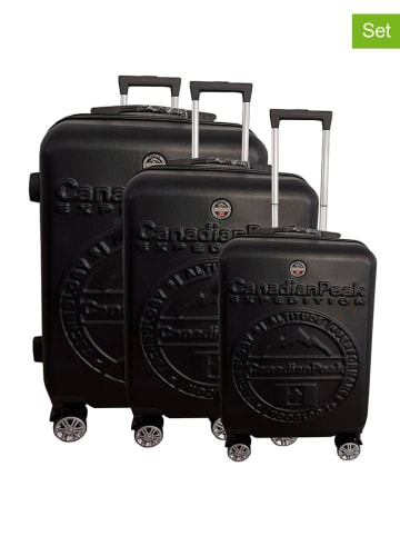 Canadian Peak 3-delige hardcase-trolleyset "Stanisleak" zwart