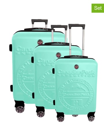 Canadian Peak 3-delige hardcase-trolleyset "Stanisleak" turquoise